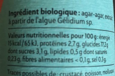Bord à bord - Agar agar bio 65g