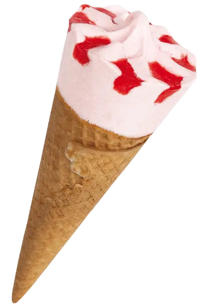 Boerderijs - Glace à la fraise cornet avec sauce fraise et chocolat bio 110ml
