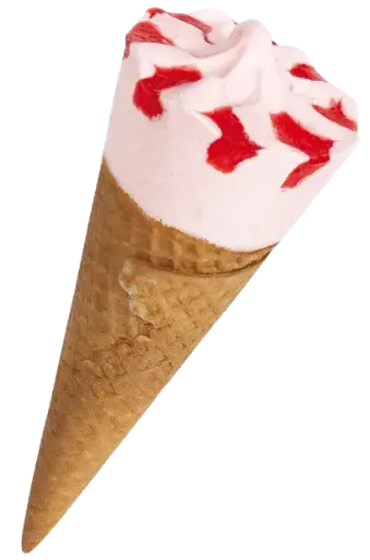 Boerderijs - Glace à la fraise cornet avec sauce fraise et chocolat bio 110ml