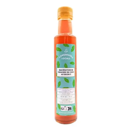 La Conserverie Locale - Macération de vinaigre de cidre au basilic 25cl